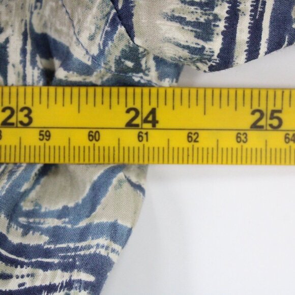 Vintage Burma Bibas Hawaiian Shirt Mens Blue Button Down Fishes Pattern Large L - Picture 8 of 9